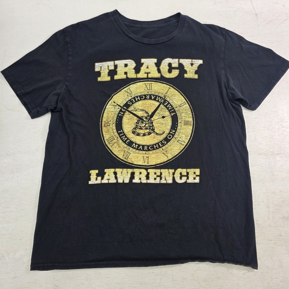 Tracy Lawrence T-Shirt Black Country Music Tour "Time Marches On" Men's Sz L